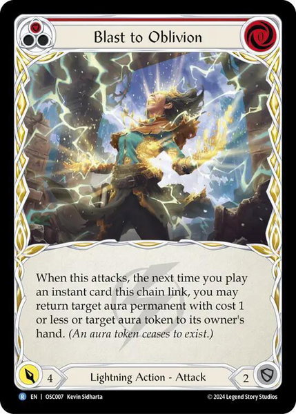 Blast to Oblivion (Red) trading card from Blitz Deck: Rosetta - Oscilio Blast to Oblivion (Red) - Blitz Deck: Rosetta - Oscilio Flesh and Blood trading card