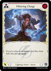 Flittering Charge (Red) - Blitz Deck: Rosetta - Oscilio (OSC) #OSC008 - Common Flesh and Blood Trading Card
