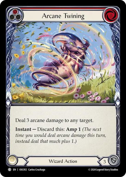 Arcane Twining (Red) trading card from Blitz Deck: Rosetta - Oscilio Arcane Twining (Red) - Blitz Deck: Rosetta - Oscilio Flesh and Blood trading card