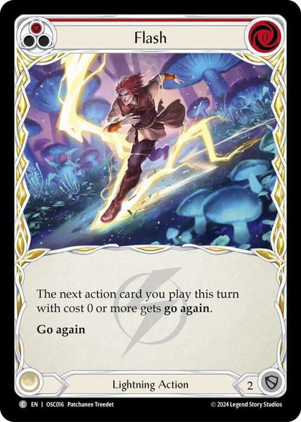Flash (Red) trading card from Blitz Deck: Rosetta - Oscilio Flash (Red) - Blitz Deck: Rosetta - Oscilio Flesh and Blood trading card