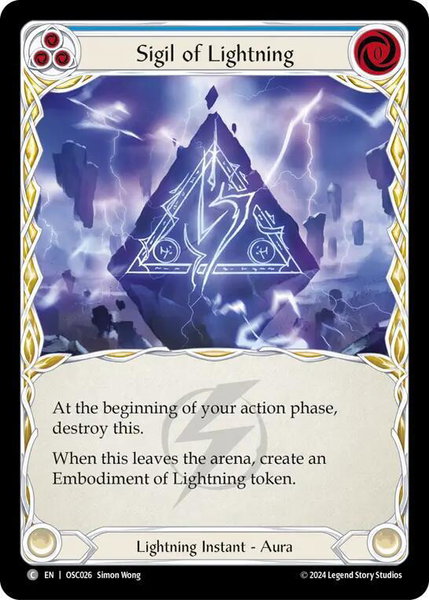 Sigil of Lightning trading card from Blitz Deck: Rosetta - Oscilio Sigil of Lightning - Blitz Deck: Rosetta - Oscilio Flesh and Blood trading card