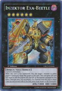 Inzektor Exa-Beetle trading card from Order of Chaos Inzektor Exa-Beetle - Order of Chaos YuGiOh trading card