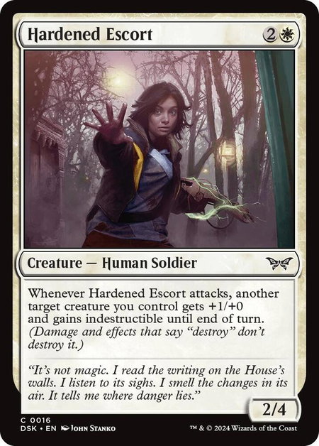 Hardened Escort - Duskmourn: House of Horror Magic: The Gathering trading card