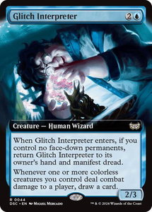 Glitch Interpreter (Extended Art) - Commander: Duskmourn: House of Horror (DSC) #44 - Rare Magic: The Gathering Trading Card