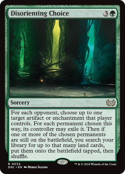 Disorienting Choice trading card from Commander: Duskmourn: House of Horror Disorienting Choice - Commander: Duskmourn: House of Horror Magic: The Gathering trading card