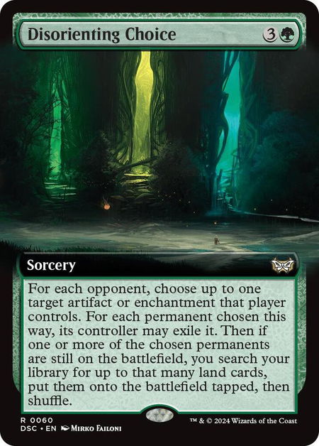 Disorienting Choice (Extended Art) trading card from Commander: Duskmourn: House of Horror Disorienting Choice (Extended Art) - Commander: Duskmourn: House of Horror Magic: The Gathering trading card