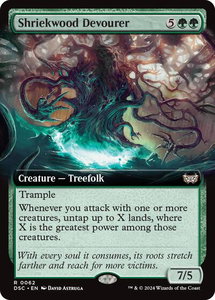 Shriekwood Devourer (Extended Art) - Commander: Duskmourn: House of Horror (DSC) #62 - Rare Magic: The Gathering Trading Card