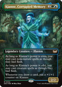 Kianne, Corrupted Memory (Borderless) - Commander: Duskmourn: House of Horror (DSC) #2 - Mythic Rare Magic: The Gathering Trading Card