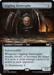 Giggling Skitterspike (Extended Art) - Commander: Duskmourn: House of Horror (DSC) #66 - Rare Magic: The Gathering Trading Card