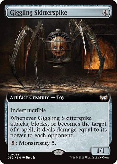 Giggling Skitterspike (Extended Art) - Commander: Duskmourn: House of Horror Magic: The Gathering trading card