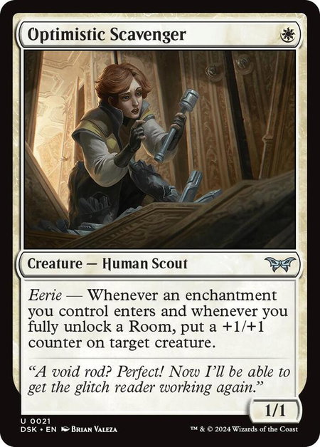 Optimistic Scavenger (0021) - Duskmourn: House of Horror Magic: The Gathering trading card