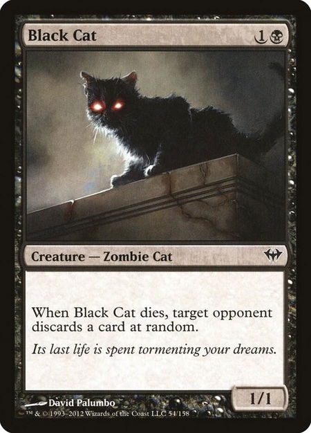 Black Cat trading card from Dark Ascension Black Cat - Dark Ascension Magic: The Gathering trading card