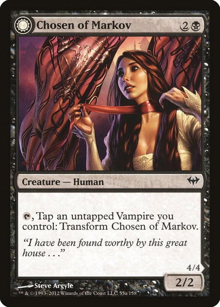Chosen of Markov trading card from Dark Ascension Chosen of Markov - Dark Ascension Magic: The Gathering trading card
