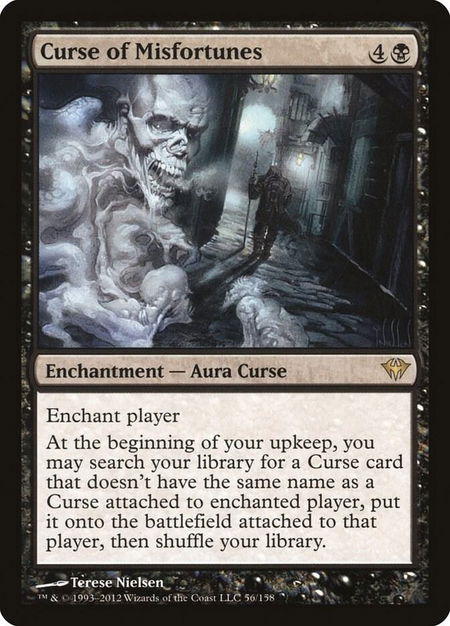 Curse of Misfortunes - Dark Ascension Magic: The Gathering trading card