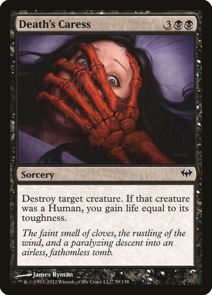 Death's Caress trading card from Dark Ascension Death's Caress - Dark Ascension Magic: The Gathering trading card