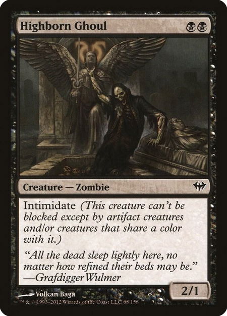 Highborn Ghoul trading card from Dark Ascension Highborn Ghoul - Dark Ascension Magic: The Gathering trading card