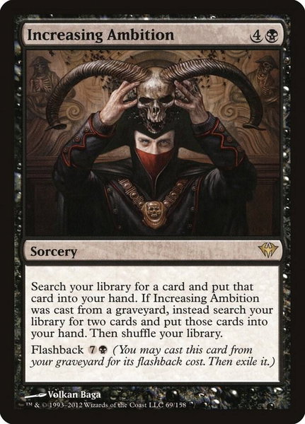 Increasing Ambition trading card from Dark Ascension Increasing Ambition - Dark Ascension Magic: The Gathering trading card