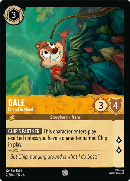 Dale - Friend in Need - Azurite Sea Disney Lorcana trading card