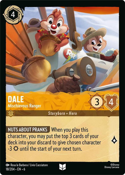 Dale - Mischievous Ranger - Azurite Sea Disney Lorcana trading card