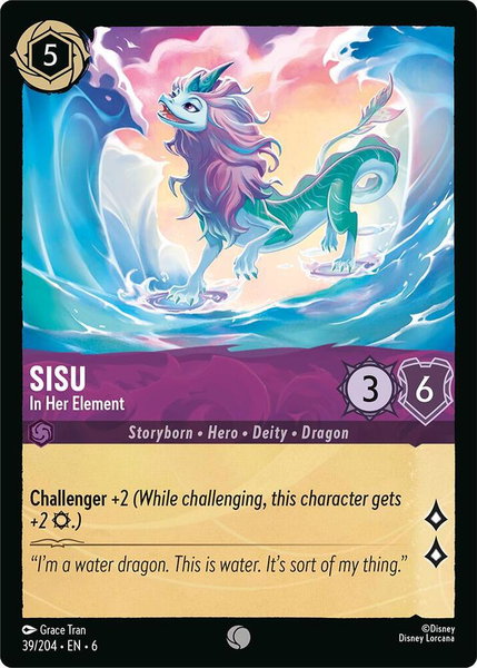 Sisu - In Her Element trading card from Azurite Sea Sisu - In Her Element - Azurite Sea Disney Lorcana trading card
