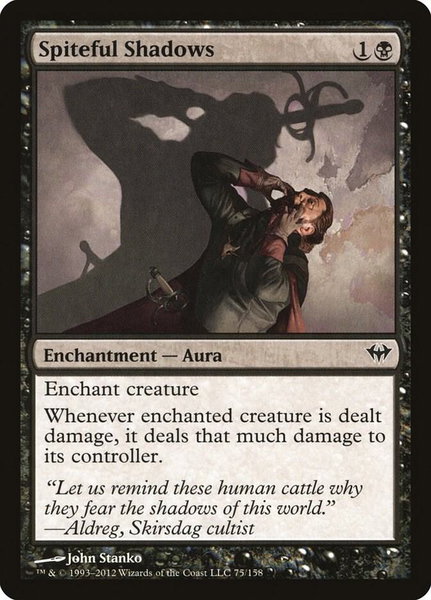 Spiteful Shadows trading card from Dark Ascension Spiteful Shadows - Dark Ascension Magic: The Gathering trading card
