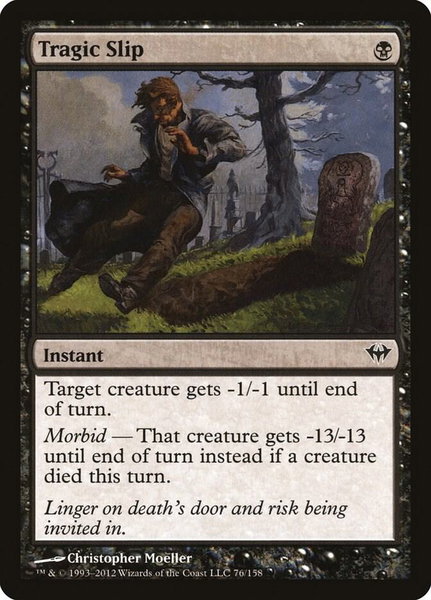 Tragic Slip trading card from Dark Ascension Tragic Slip - Dark Ascension Magic: The Gathering trading card
