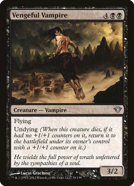 Vengeful Vampire trading card from Dark Ascension Vengeful Vampire - Dark Ascension Magic: The Gathering trading card