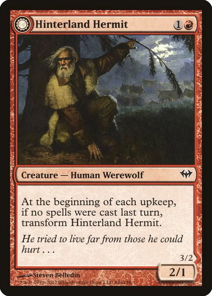 Hinterland Hermit trading card from Dark Ascension Hinterland Hermit - Dark Ascension Magic: The Gathering trading card