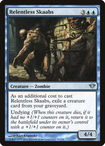 Relentless Skaabs trading card from Dark Ascension Relentless Skaabs - Dark Ascension Magic: The Gathering trading card