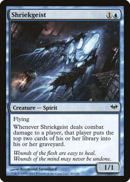 Shriekgeist trading card from Dark Ascension Shriekgeist - Dark Ascension Magic: The Gathering trading card