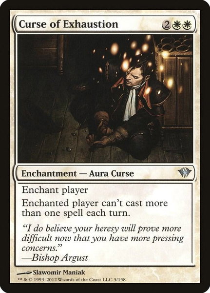 Curse of Exhaustion trading card from Dark Ascension Curse of Exhaustion - Dark Ascension Magic: The Gathering trading card