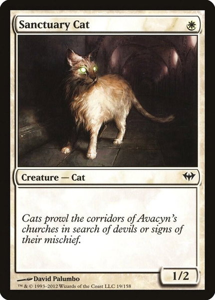 Sanctuary Cat trading card from Dark Ascension Sanctuary Cat - Dark Ascension Magic: The Gathering trading card
