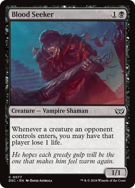 Blood Seeker trading card from Commander: Duskmourn: House of Horror Blood Seeker - Commander: Duskmourn: House of Horror Magic: The Gathering trading card