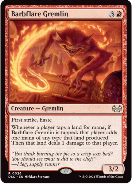 Barbflare Gremlin trading card from Commander: Duskmourn: House of Horror Barbflare Gremlin - Commander: Duskmourn: House of Horror Magic: The Gathering trading card