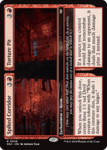 Spiked Corridor // Torture Pit - Commander: Duskmourn: House of Horror (DSC) #28 - Rare Magic: The Gathering Trading Card