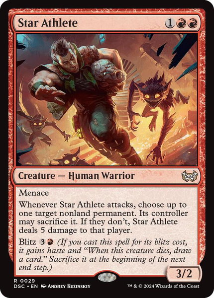 Star Athlete trading card from Commander: Duskmourn: House of Horror Star Athlete - Commander: Duskmourn: House of Horror Magic: The Gathering trading card