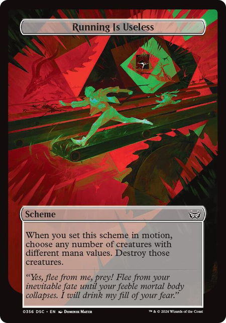 Running Is Useless (Full Art) - Archenemy: Duskmourn Magic: The Gathering trading card
