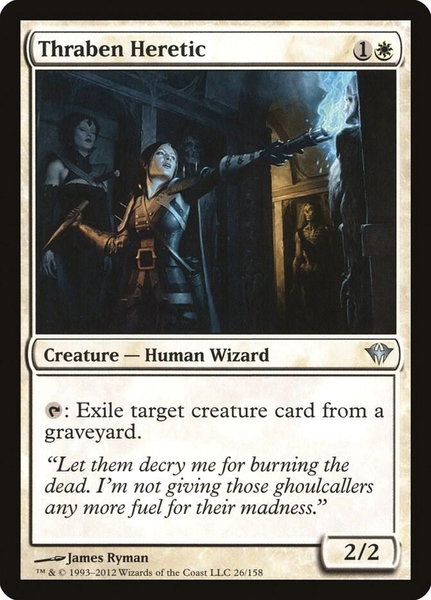 Thraben Heretic trading card from Dark Ascension Thraben Heretic - Dark Ascension Magic: The Gathering trading card