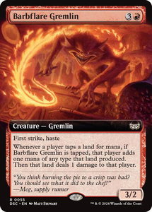 Barbflare Gremlin (Extended Art) - Commander: Duskmourn: House of Horror (DSC) #55 - Rare Magic: The Gathering Trading Card