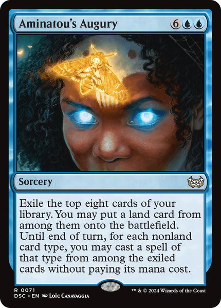 Aminatou's Augury trading card from Commander: Duskmourn: House of Horror Aminatou's Augury - Commander: Duskmourn: House of Horror Magic: The Gathering trading card