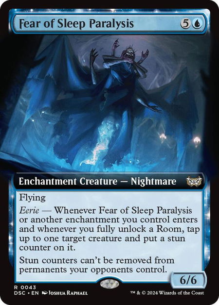 Fear of Sleep Paralysis (Extended Art) - Commander: Duskmourn: House of Horror Magic: The Gathering trading card