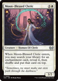 Moon-Blessed Cleric - Commander: Duskmourn: House of Horror (DSC) #69 - Uncommon Magic: The Gathering Trading Card