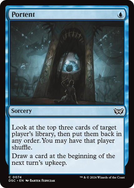 Portent trading card from Commander: Duskmourn: House of Horror Portent - Commander: Duskmourn: House of Horror Magic: The Gathering trading card