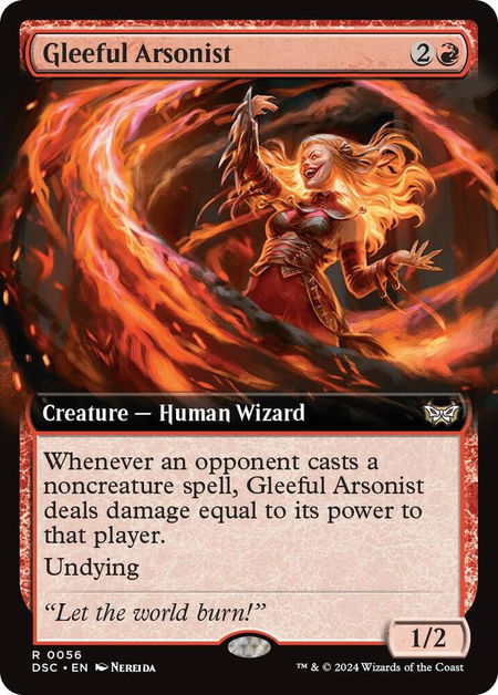 Gleeful Arsonist (Extended Art) - Commander: Duskmourn: House of Horror Magic: The Gathering trading card