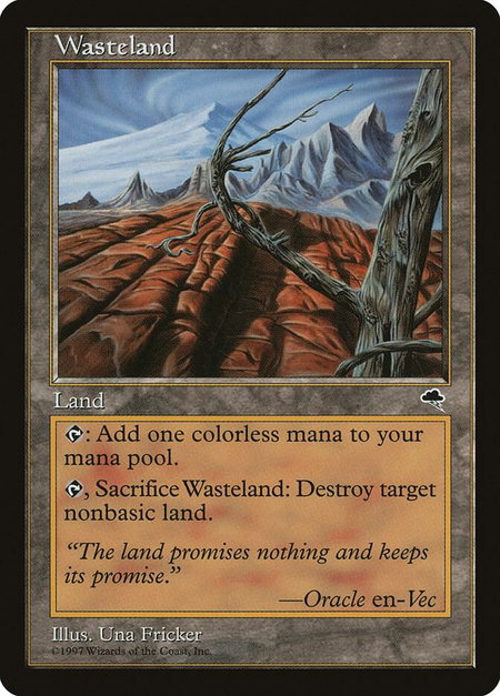 Wasteland - Tempest Magic: The Gathering trading card