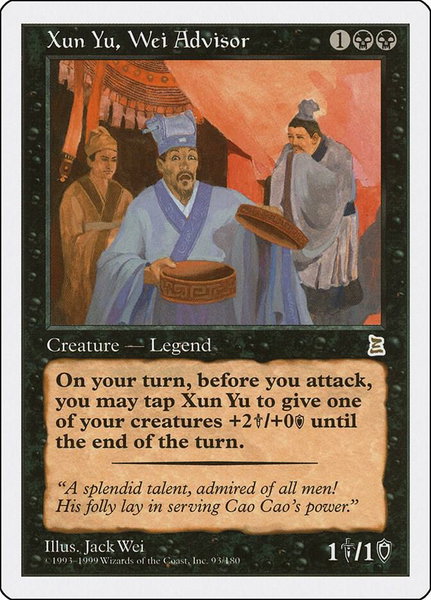 Xun Yu, Wei Advisor - Portal Three Kingdoms Magic: The Gathering trading card