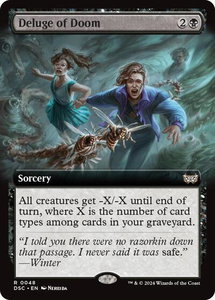 Deluge of Doom (Extended Art) - Commander: Duskmourn: House of Horror (DSC) #48 - Rare Magic: The Gathering Trading Card