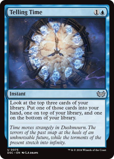 Telling Time - Commander: Duskmourn: House of Horror Magic: The Gathering trading card