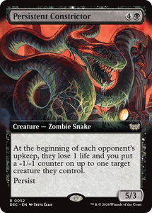 Persistent Constrictor (Extended Art) - Commander: Duskmourn: House of Horror (DSC) #52 - Rare Magic: The Gathering Trading Card
