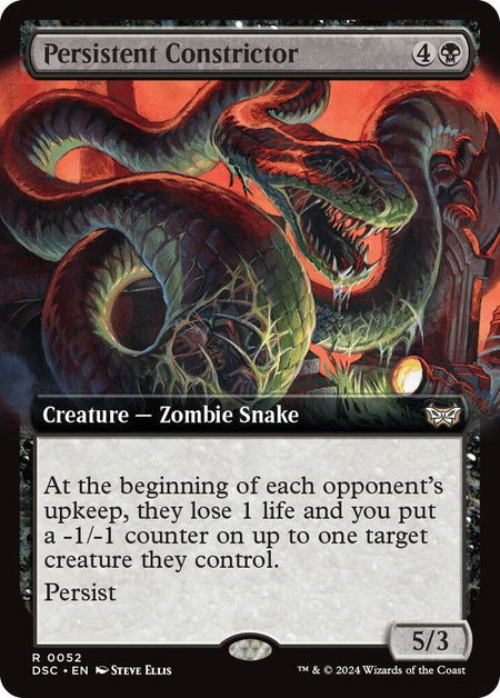 Persistent Constrictor (Extended Art) - Commander: Duskmourn: House of Horror Magic: The Gathering trading card